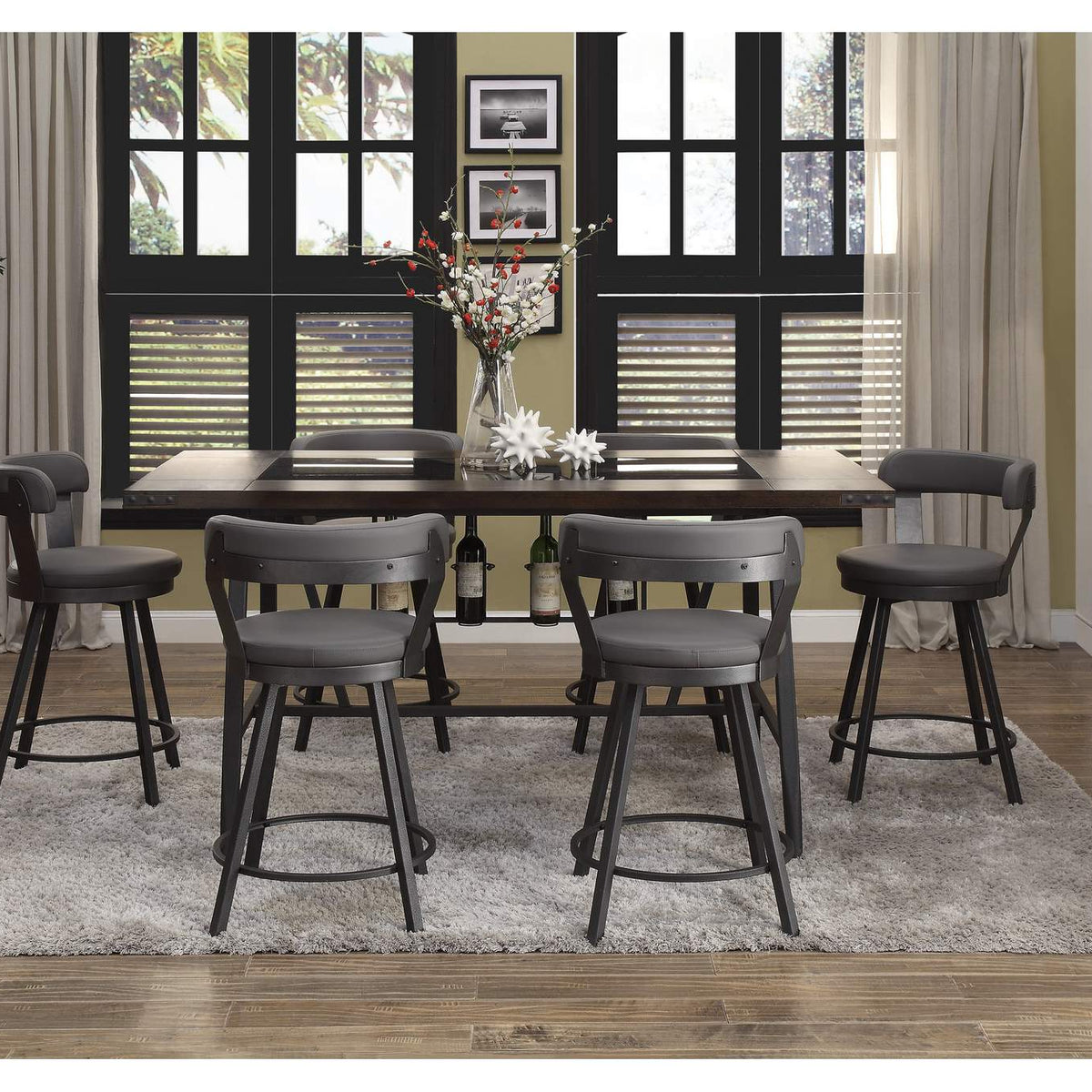 5566-24GY Appert Swivel Counter Height Chair, Gray