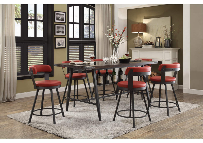 5566-24RD Appert Swivel Counter Height Chair, Red