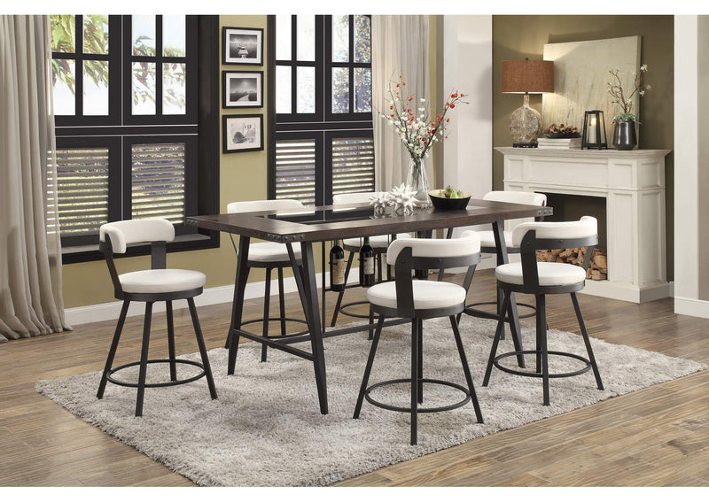 5566-24WT Appert Swivel Counter Height Chair, White