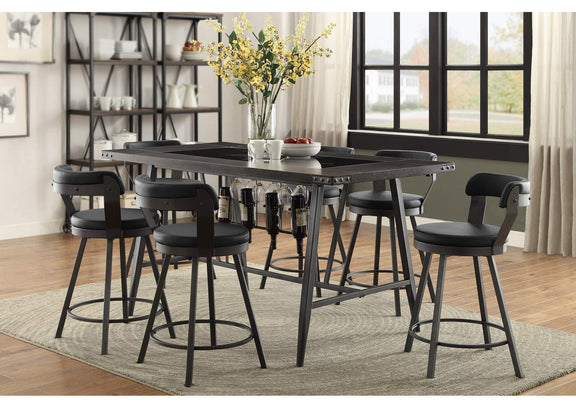 5566-24BK Appert Swivel Counter Height Chair, Black