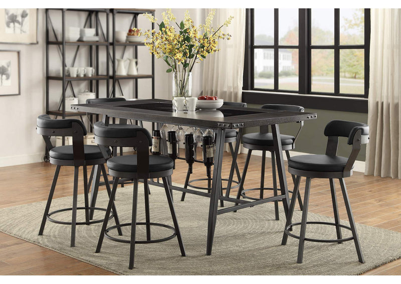 5566-24BK Appert Swivel Counter Height Chair, Black
