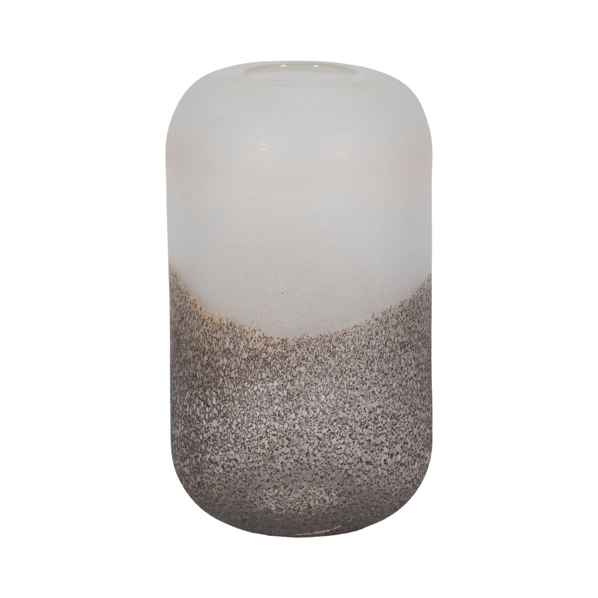 13" Ombre Cylinder Vase - White / Gray