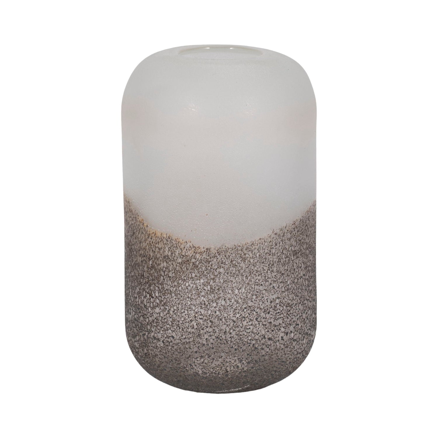 13" Ombre Cylinder Vase - White / Gray