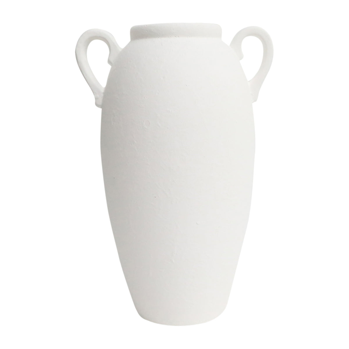 16" Textured Jug With Handles - White
