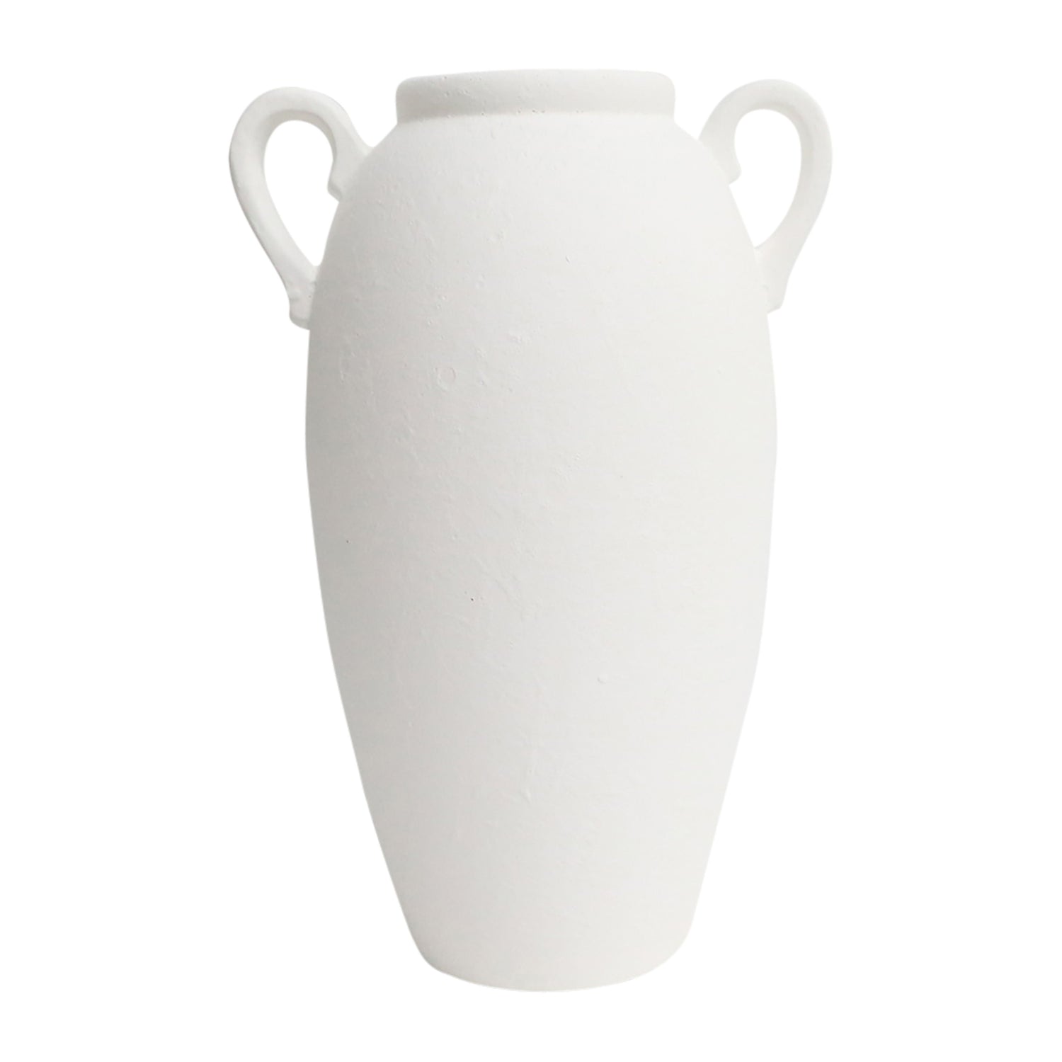 16" Textured Jug With Handles - White
