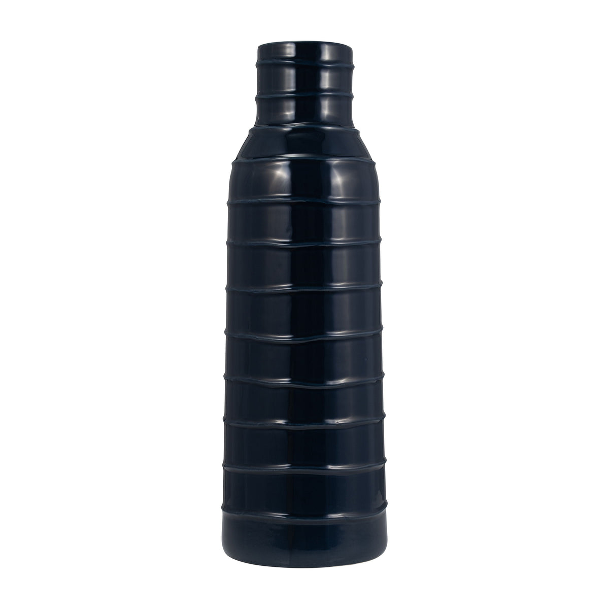 Ceramic 20" Tribal Vase - Navy Blue