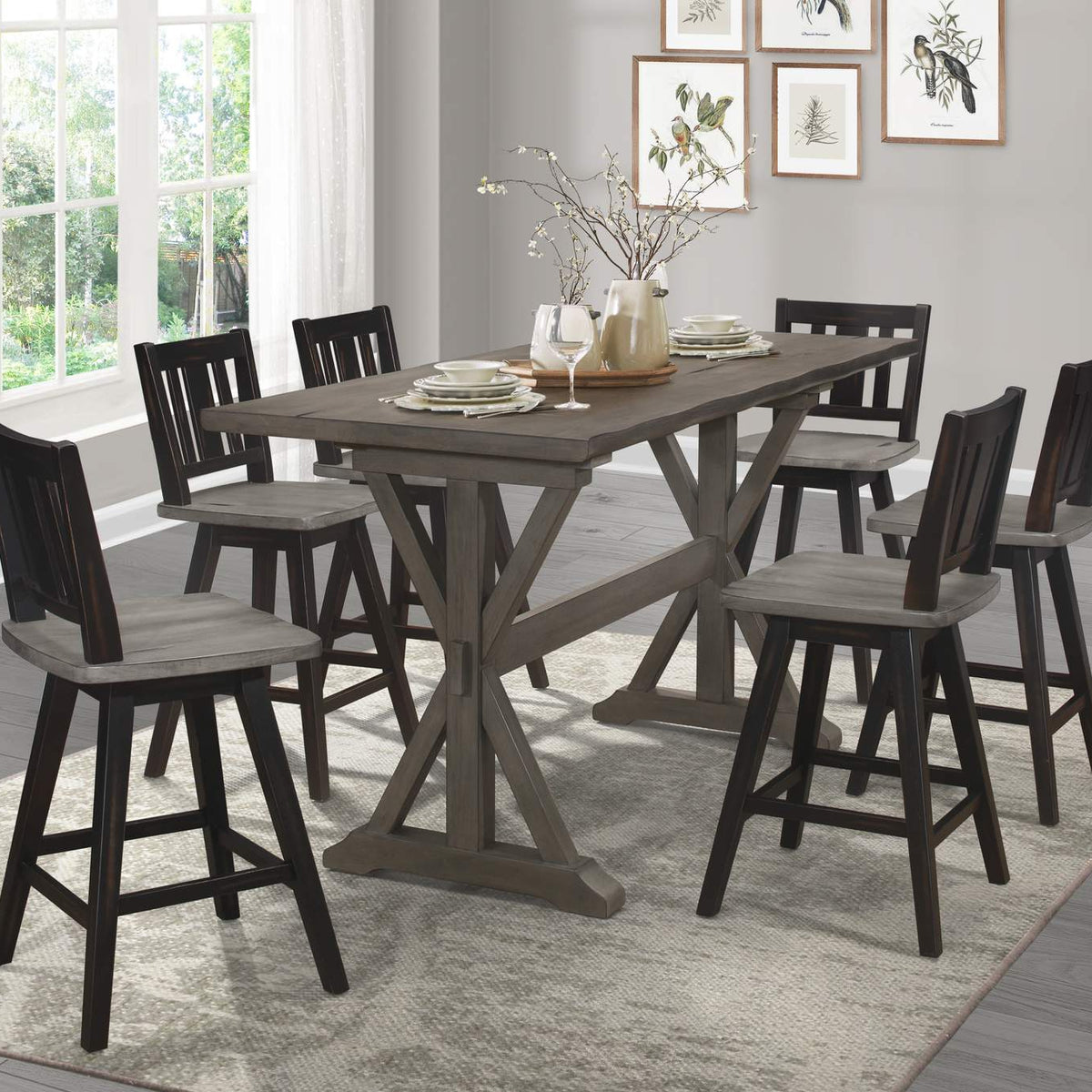 5602-24BKS2 Amsonia Swivel Counter Height Chair