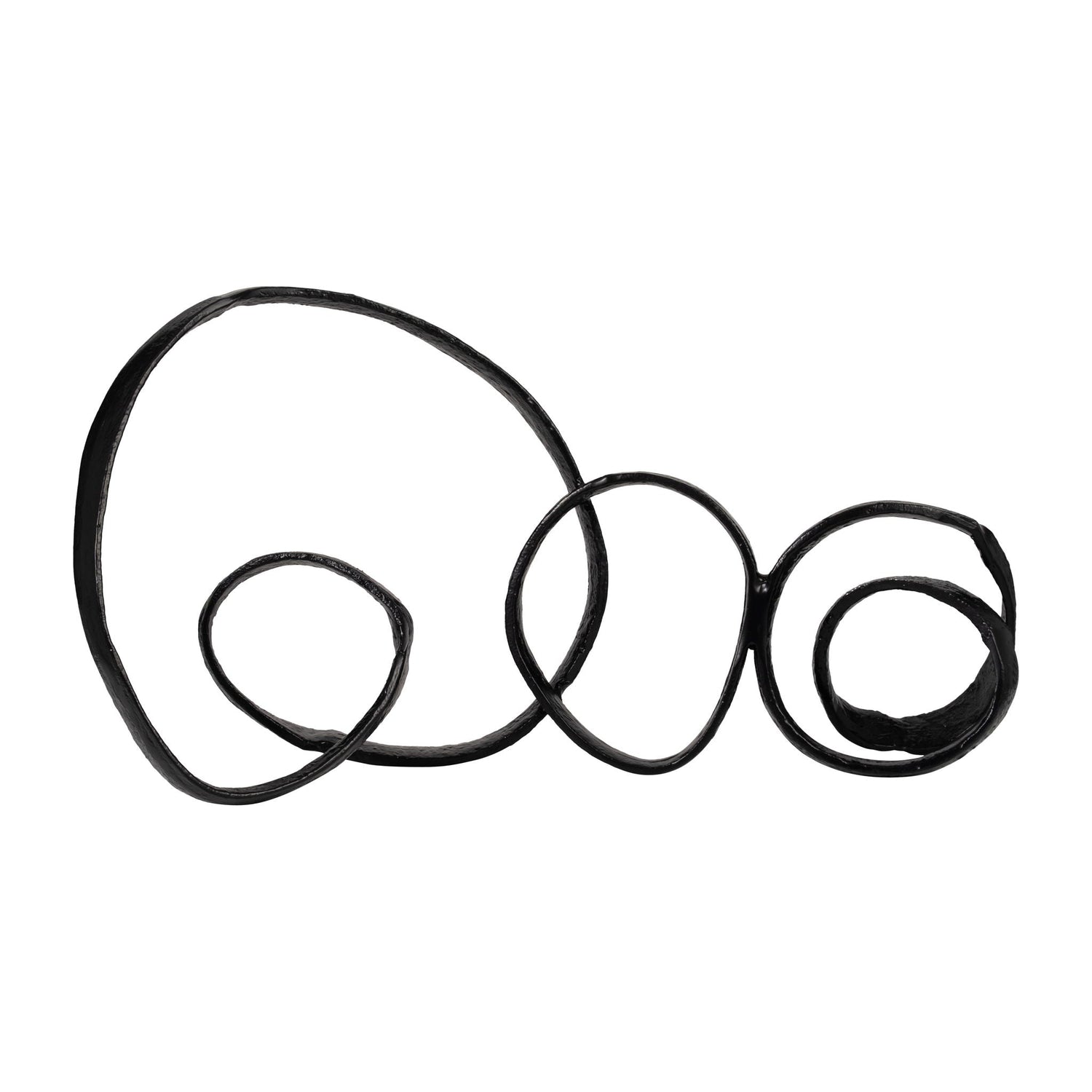 Metal 28" Long Swirled Knot Decor - Black