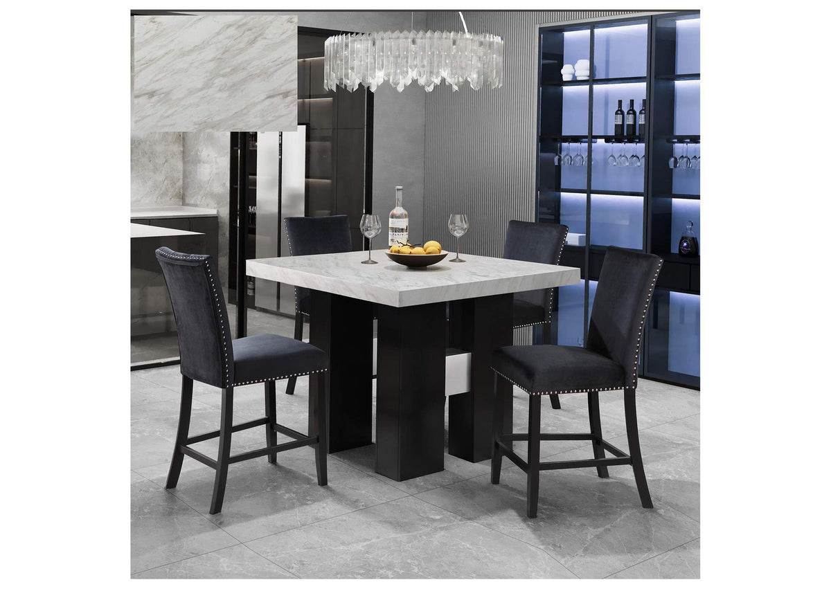 D04BT-WHT+D04BS-BLK D04 WHITE BAR TABLE AND D04 BLACK BAR STOOL