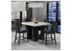 D04BT-WHT+D04BS-BLK_7PC D04 WHITE BAR TABLE AND 6 D04 BLACK BAR STOOL