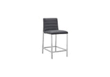 1AE870M Amalfi Metal Back Counter Stool In Cobalt Leather (Set of 2)