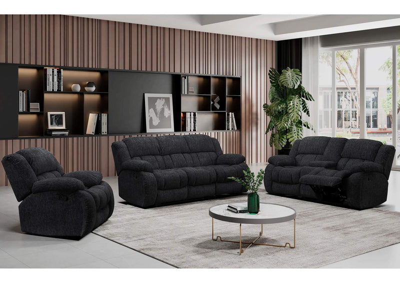 U250-EBONY-RS_CRLS_GR U250 EBONY RECLINING SOFA - CONSOLE RECLINING LOVESEAT - GLIDER RECLINER