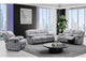 U250-GREY-RS_CRLS_GR U250 GREY RECLINING SOFA - CONSOLE RECLINING LOVESEAT - GLIDER RECLINER