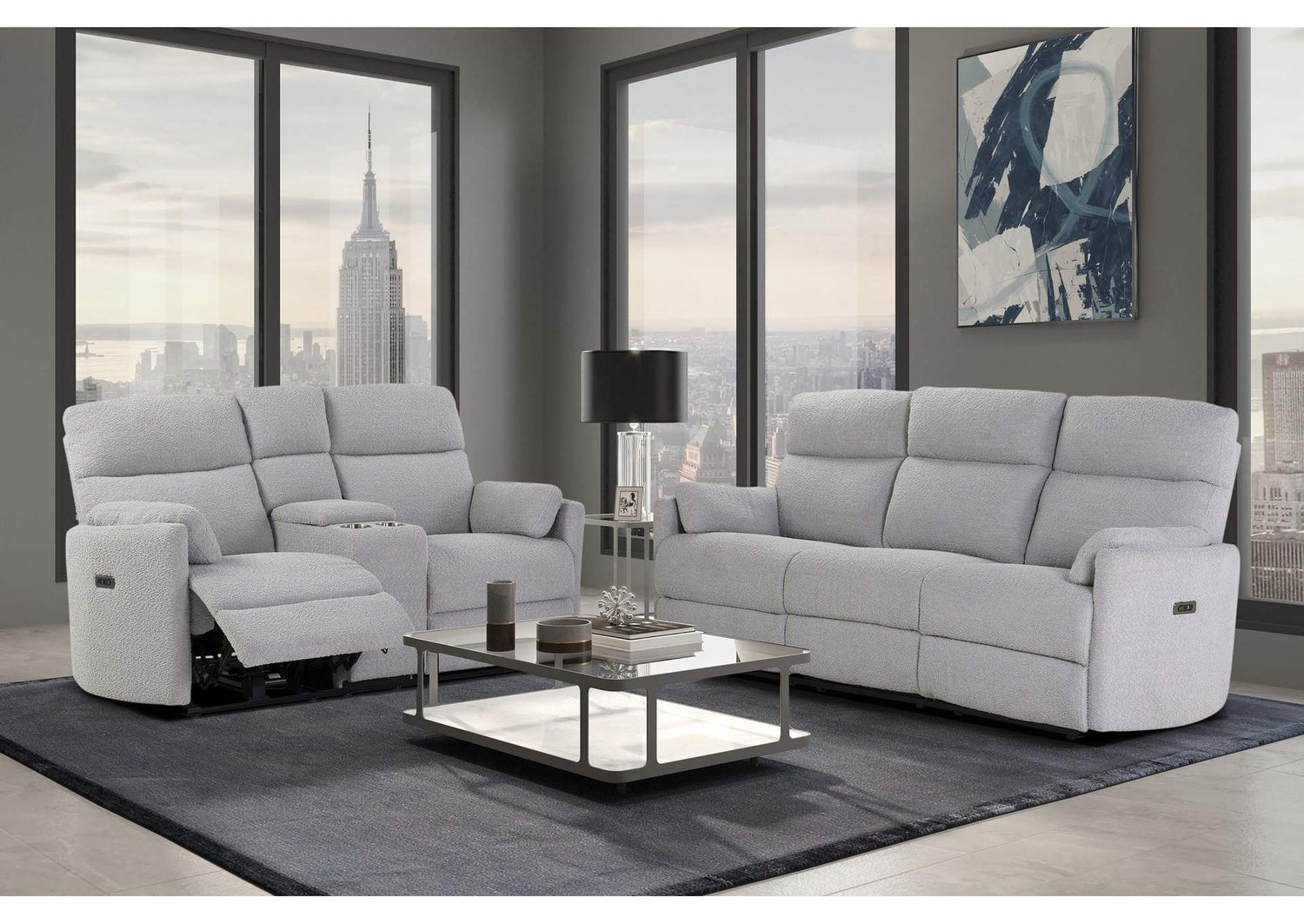 U8571-DOLPHIN-PRS_PCRLS U8571 DOLPHIN POWER RECLINING SOFA - POWER CONSOLE RECLINING LOVESEAT