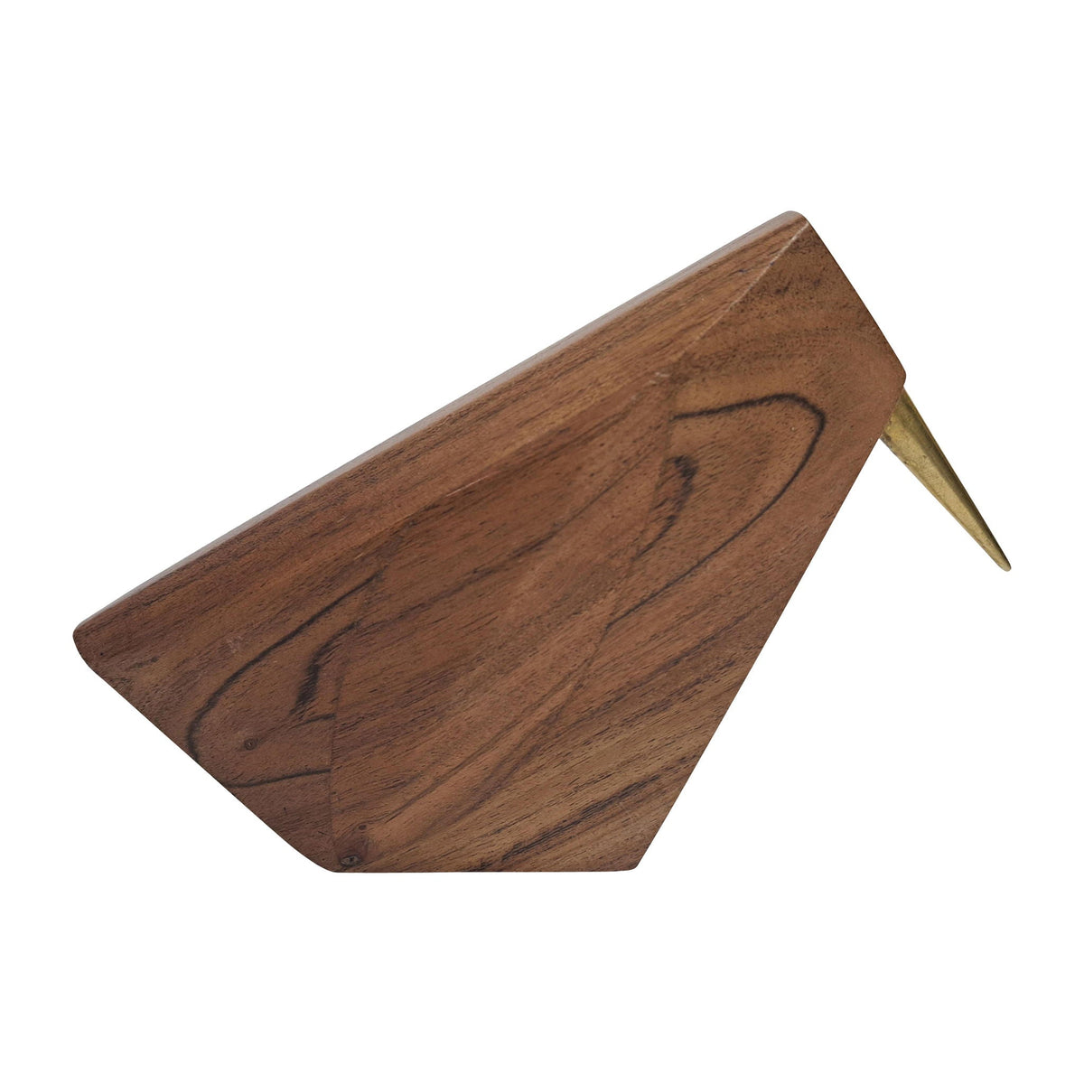 Wood 6" Sitting Bird - Brown