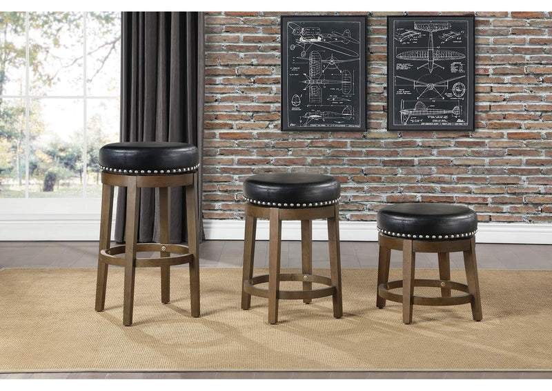5681BLK-29 Westby Round Swivel Pub Height Stool, Black