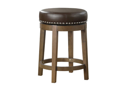5681BRW-24 Westby Round Swivel Counter Height Stool, Brown
