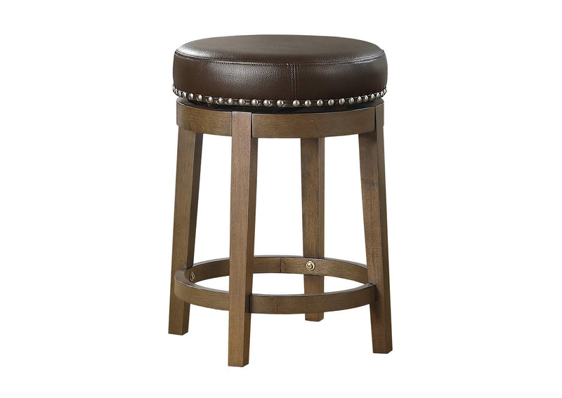 5681BRW-24 Westby Round Swivel Counter Height Stool, Brown