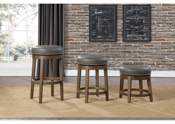 5681GRY-24 Westby Round Swivel Counter Height Stool, Gray