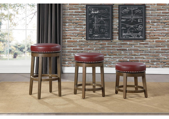 5681RED-24 Westby Round Swivel Counter Height Stool, Red