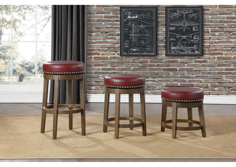 5681RED-29 Westby Round Swivel Pub Height Stool, Red