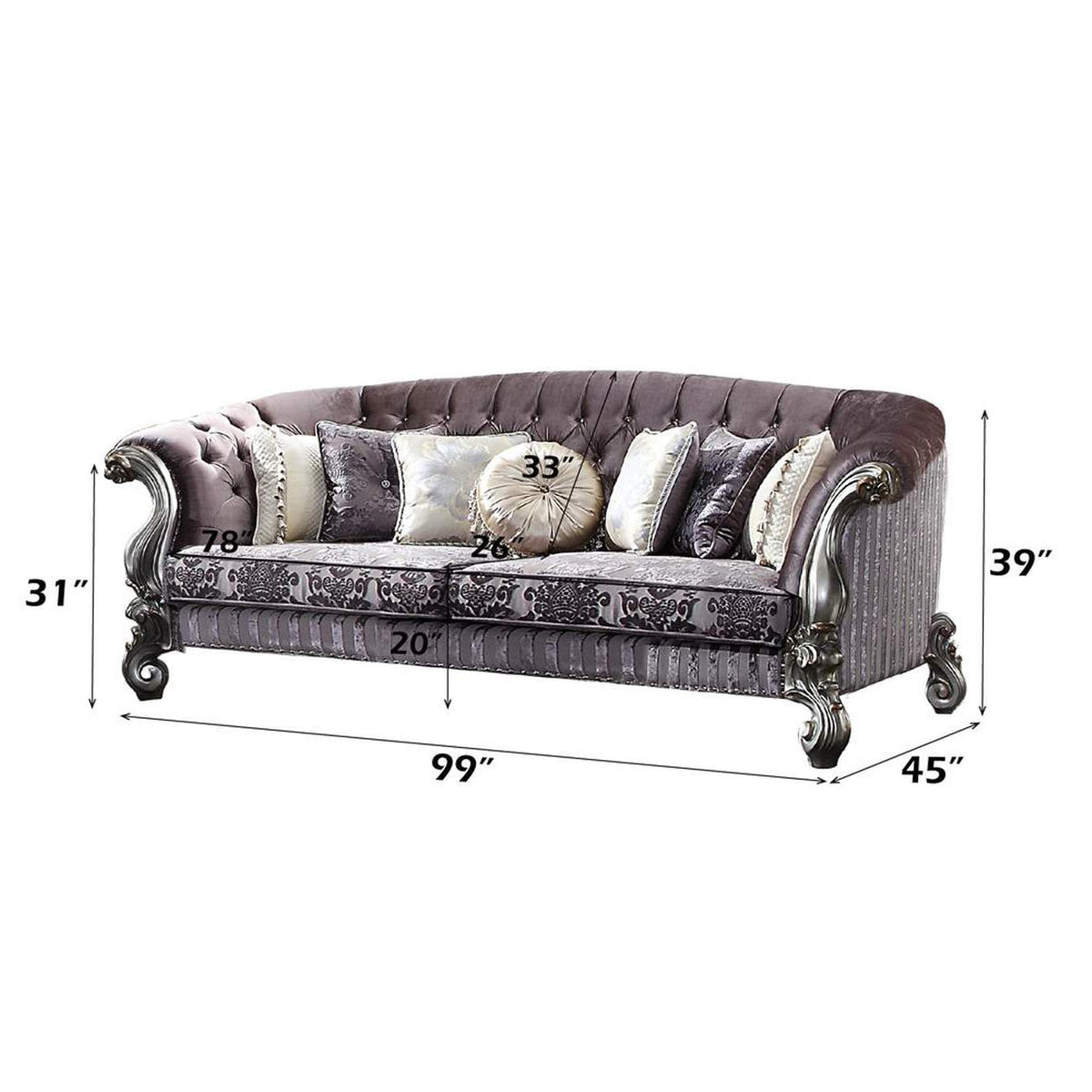 56825 Versailles Sofa with 7 Pillows