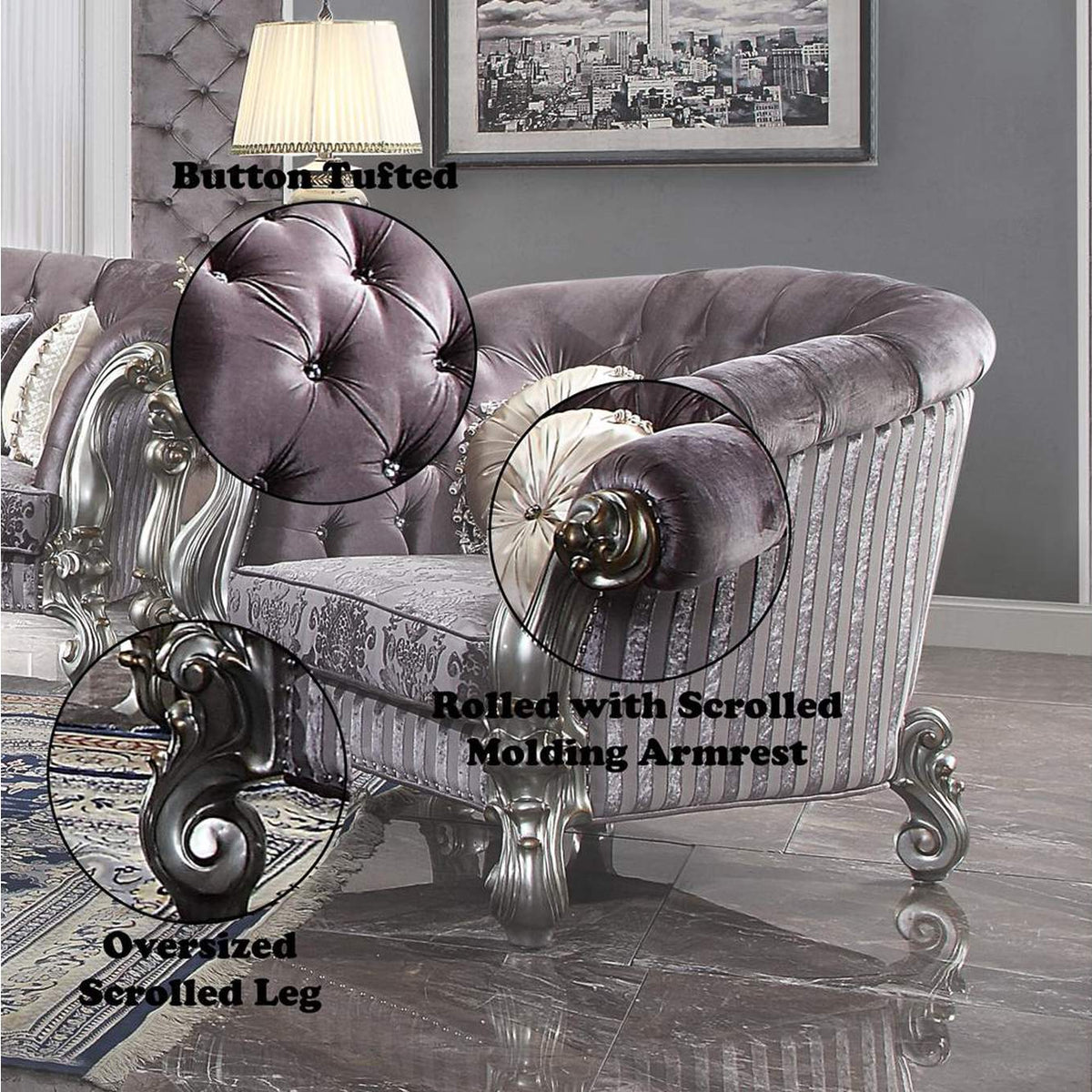 56827 Versailles Chair with 2 Pillows