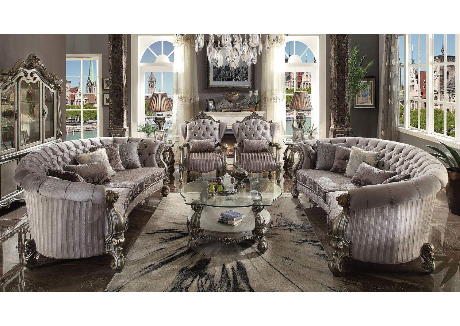 56845 Versailles Sofa with 5 Pillows