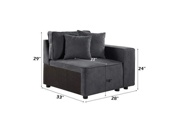 56872 Silvester Modular - Right Facing Chair with 2 Pillows