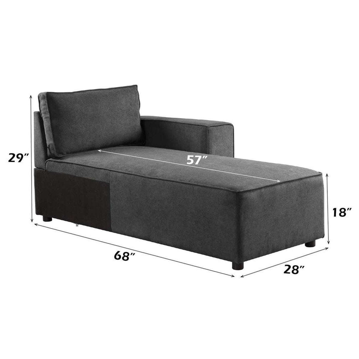 56875 Silvester Modular - Chaise with 2 Pillows