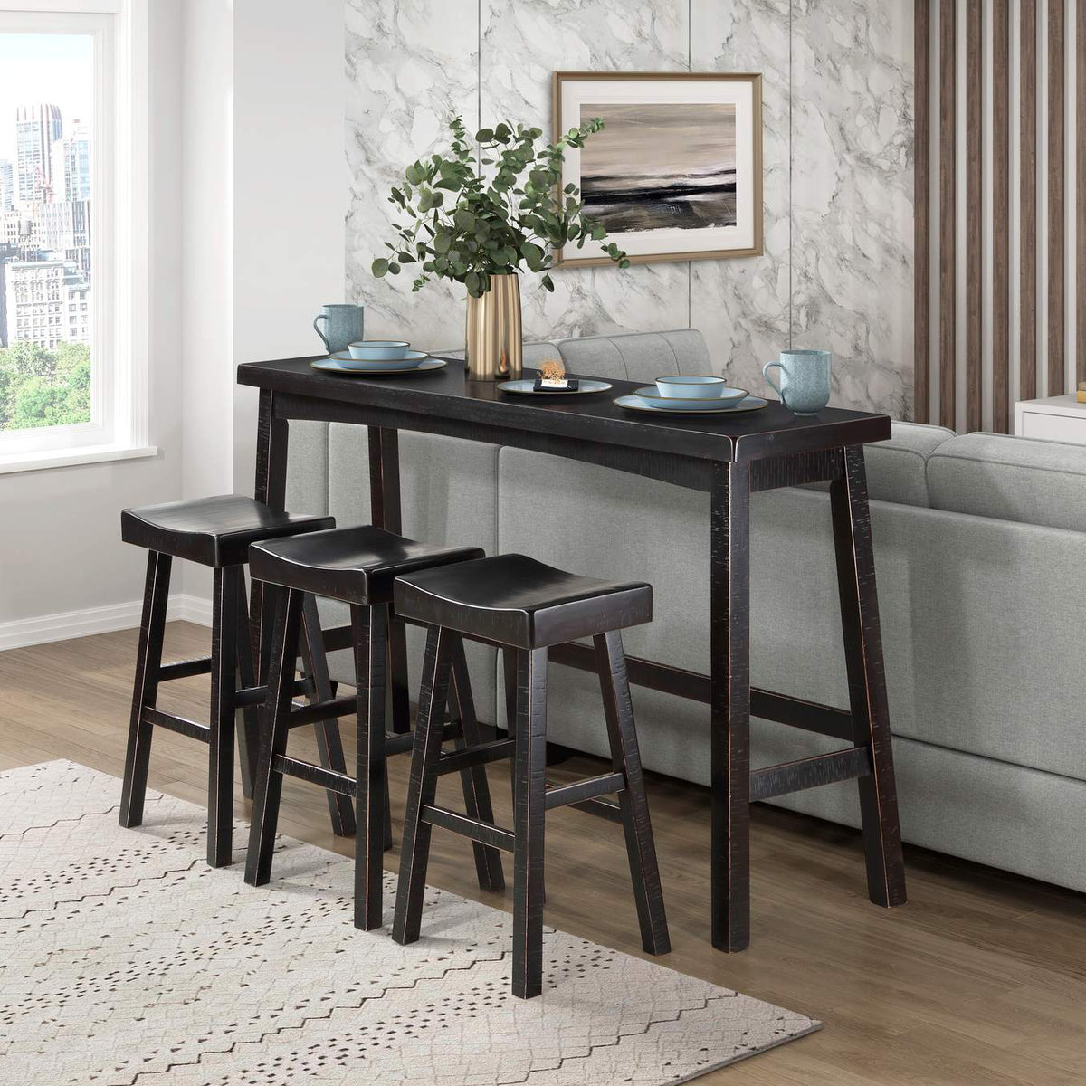 5687BLK-29 Caspian Pub Height Stool