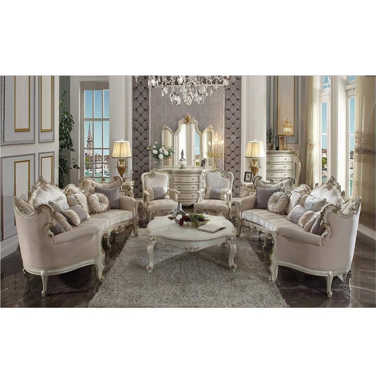 56880 Picardy Sofa with 8 Pillows