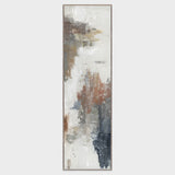 Abstract art painting with earthy tones on a white background