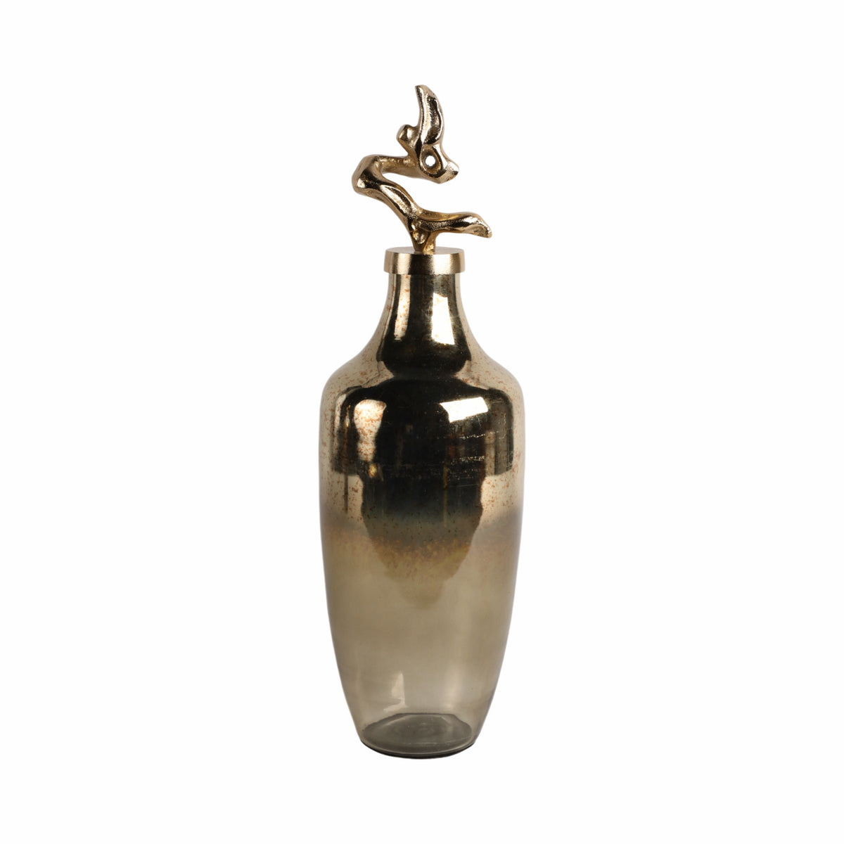 Lusaka Large Glass Bottle - Gold