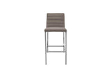 1AE268M Amalfi Metal Back Bar Stool In Taupe Leather (Set of 2)