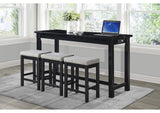 5713BK Connected 4 Piece Counter Height Set