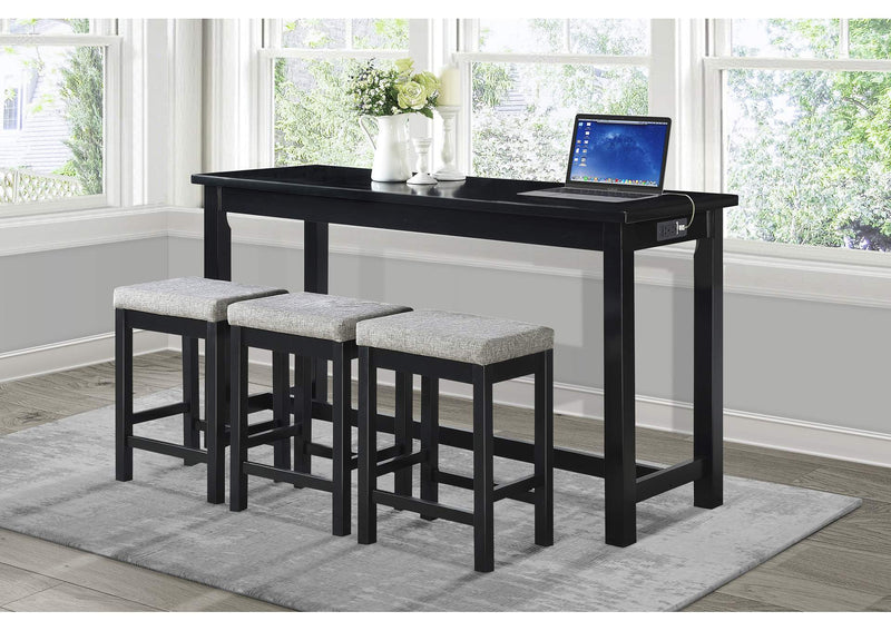 5713BK Connected 4 Piece Counter Height Set