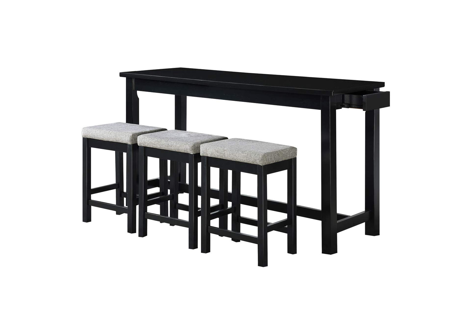 5713BK Connected 4 Piece Counter Height Set