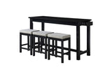 5713BK Connected 4 Piece Counter Height Set