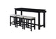 5713BK Connected 4 Piece Counter Height Set