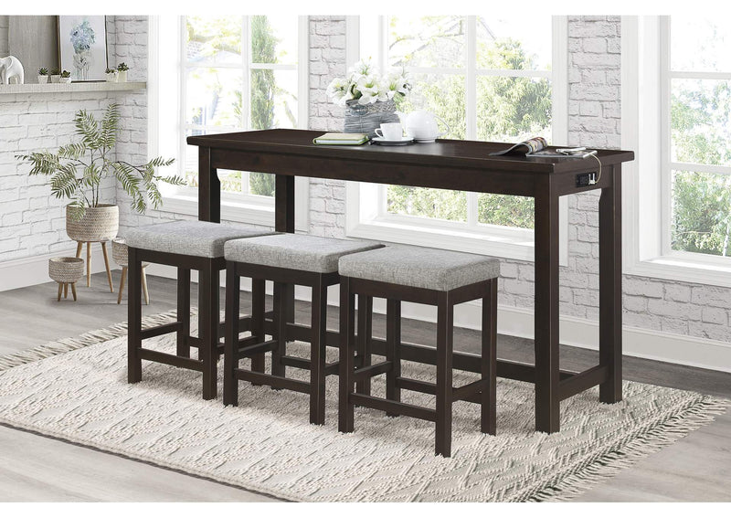 5713ES Connected 4 Piece Counter Height Set