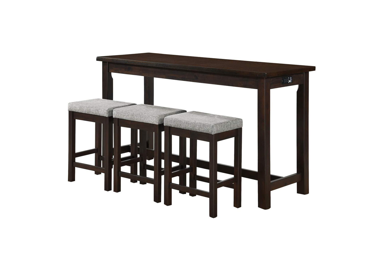 5713ES Connected 4 Piece Counter Height Set