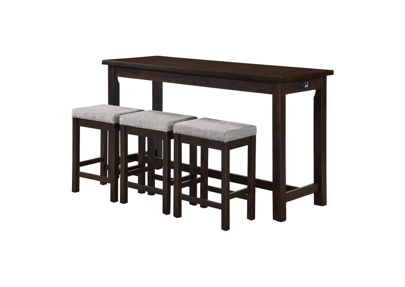 5713ES Connected 4 Piece Counter Height Set