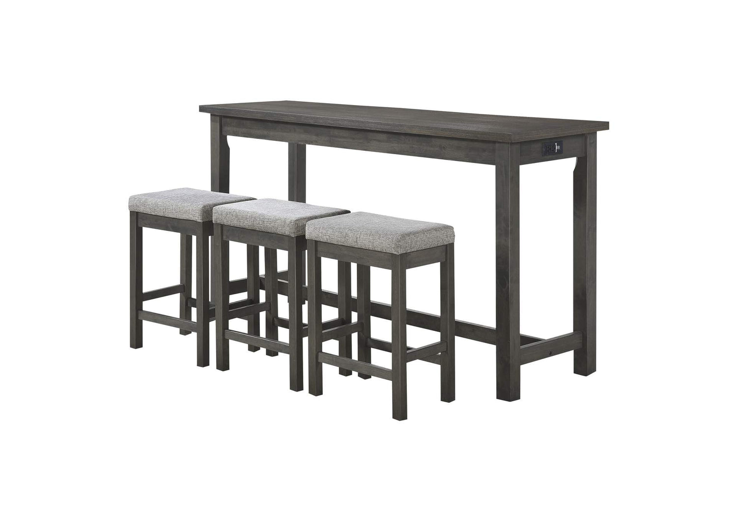 5713GY Connected 4 Piece Counter Height Set