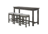 5713GY Connected 4 Piece Counter Height Set