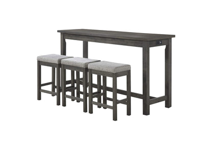 5713GY Connected 4 Piece Counter Height Set