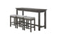 5713GY Connected 4 Piece Counter Height Set