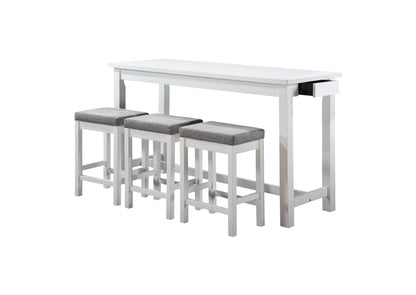 5713WT Connected 4 Piece Counter Height Set