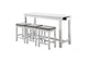 5713WT Connected 4 Piece Counter Height Set