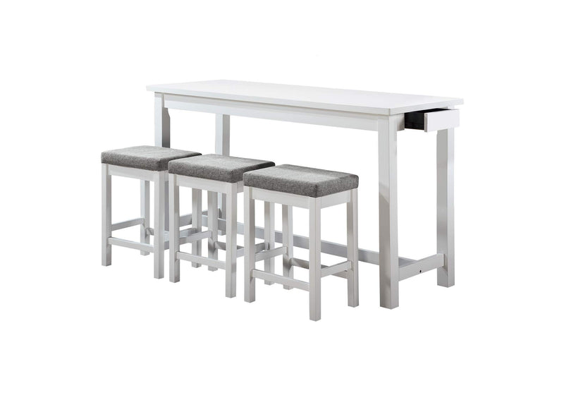5713WT Connected 4 Piece Counter Height Set
